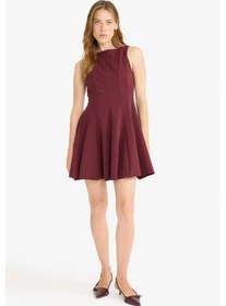Resim Defacto Kayık Yaka Kolsuz Mini Elbise F2692ax25aubr210 Bordo 