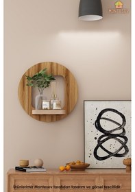 Resim Ahşap Dekoratif Duvar Rafı 2 Li / 3 Lü Set Mtsv - 541 Kahverengi 