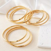 Resim 3 Bileklik Seti, 4Mm Genişlikte, Eğimli Kenarlı, Mat Kaplama, 18Kgf, Hipoalerjenik, Minimalist Lüks Stil, Gece Kulüpleri/Partiler İçin Uygun, Unisex, Üç Farklı Boyutta Mevcut. 