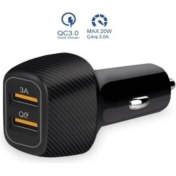 Resim Araç Içi Şarj Cihazı 3.0A Quick Charge Fast 20W Süper Hızlı 2 USB Çıkışlı Çakmaklık 