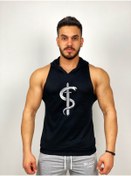 Resim Black İstanbul Snake's Sword Baskılı Kapşonlu Sporcu Atleti 