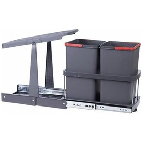 Resim P9153 12 12 Lt. Antrasit Teleskopik Raylı Çöp Kovası Antrasit - Gri 