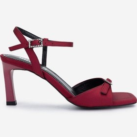 Resim Valmenti Kadın Vegan Bordo Topuklu Ayakkabı 932 4671 Bn Ayk Y25 Bordo Saten Bordo 