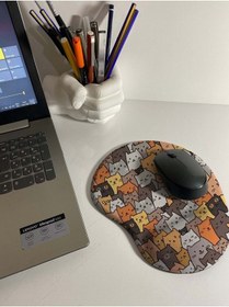Resim Kediler Desenli Bilek Destekli Mouse Pad Mousepad 