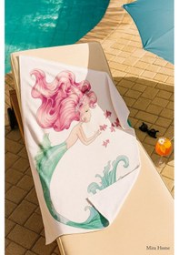 Resim Yetişkin Unisex 70x140 Cm Yaz Desenli Plaj ,deniz , Banyo Havlusu Ocean Beyaz 
