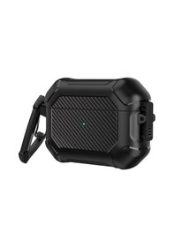 Resim Apple Uyumlu AirPods Pro 3. Nesil İle Kılıf Kilitli Armor Tank Karbon Detaylı Difu Case Siyah 
