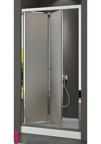 Resim Durul Duşakabin Katlanır Kapı Parlak Profil Buzlu Cam Buzlu 