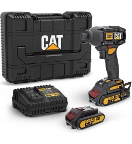 Resim Cat DX71 18 Volt 2.0AH Li-Ion Çift Akülü 215NM Kömürsüz Şarjlı Darbeli Tornavida 