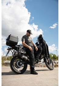 Resim Fileli Black Ventilation Korumalı Cordura Motosiklet Pantolonu 