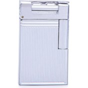 Resim Parmida Klasik Metal Çakmak - Gümüş Ince Çizgili - PCM0720 