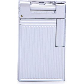 Resim Parmida Klasik Metal Çakmak - Gümüş Ince Çizgili - PCM0720 