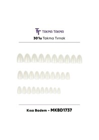 Resim Mkbd1737 Kısa Badem 30'lu Tekrar Kullanılabilir Protez Takma Tırnak 
