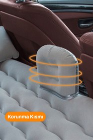 Resim ALFAGİFT Siyah Araç Içi Şişme Yatak- Iki Hava Yastıklı, Araba Seyahat Ve Kamp Suv Ve Binek Araçlara Uygun 