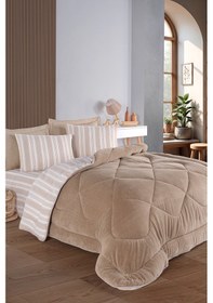 Resim Sport Çizgili 2li Yastık Kılıfı Soft Line Bej Bej 