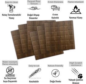 Resim 3 Boyutlu Duvar Paneli Kabartmalı Metro Desen Pvc 41X41 Cm/ 6 Adet /1 M² Antik 