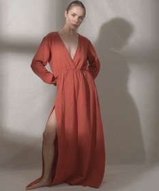 Resim Alba Müslin Elbise - Loş Kırmızı / 2 (L-XL) 