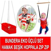 Resim Indirimsmart Bundera Eko Üçlü Set Bebek Hoppala Zıp Zıp Hamak Beşik Salıncak 