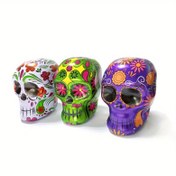 Resim Kafatası Şeklinde Halloween Şeker Kavanozu - Mat Bitişli Demir Saklama Kabı Kurabiyeler & İkramlar, Takı Yapımı Sergileme & Ambalaj Malzemeleri, Boncuklama & Takı Yapımı 