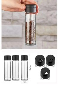 Resim Tangram 12 Li Baharatlık Takımı Ahşap Standlı Baharatlık Seti Ahşap - Beyaz 