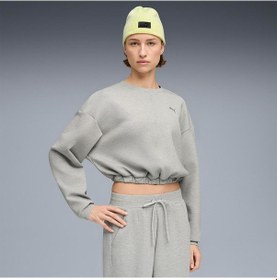 Resim Puma Cloudspun Crew Kadın Gri Bisiklet Yaka Sweatshirt Gri 