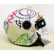 Resim Kask Sway SW-715 Çenesiz Whıte Flower 