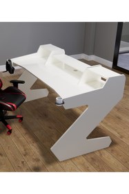 Resim Michael Brean Özel Tasarım Oyuncu Ve Stüdyo Masası 160 cm Bardaklık Ve Kulaklık Tutucu Hediye 