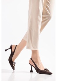 Resim Suins Astelia Model Tokalı Kadın Stiletto Ayakkabı Kahve 