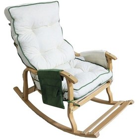 Resim Mobildeco Sultan Lüx Yesıl Krem Ahşap Çift Renkli /cepli Sallanan Ceviz 