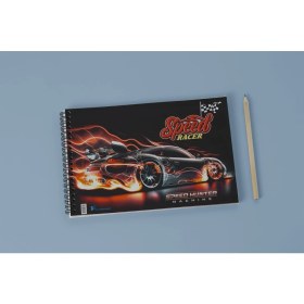 Resim Hoby Games Okul Öncesi Küçük Boy Yarış Arabaları Küçük Boy 15 Yapraklı Karton Kapaklı Resim Defteri 17X24CM 