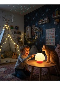 Resim Elana Design Mumi Mantar Abajur - Abajur Ve Çocuk Gece Lambası - Kırmızı 