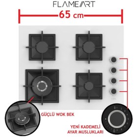 Resim Ferre Flameart Sc Serisi Beyaz Set (SC406-WFA + XE63CB +D087 ) - 65 Cm'lik Kare Döküm Izgara-Wok 