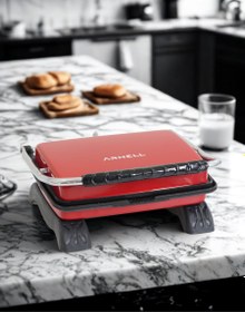Resim Tost Makinesi Granit Yüzey İle Sağlıklı Pişirim | 1800 W Yapışmaz Granit Tost Makinesi 