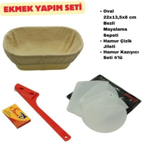 Resim Ekmek Yapım Seti Oval 22 cm Bezli 