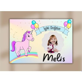 Resim Çocuklara Özel Resimli Doğum Günü Posteri 50 X 35 