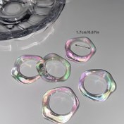 Resim Bir adet Renkli Beyaz Geometrik Reçine Yüzük Minimalist Telefon Kılıfı Anahtarlık Aksesuarı 