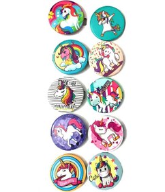 Resim 10 Adet Unicorn Rozet Hediyelik Tek Boynuzlu At Yaka Rozetleri 