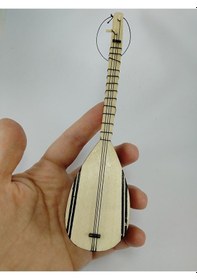 Resim Dekoratif Ahşap Bağlama El Yapımı Minyatür Duvar Dekoru 