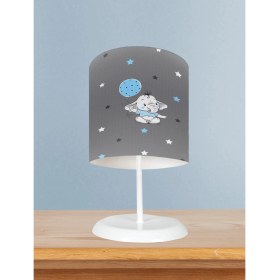 Resim Mekta Home Bebek ve Çocuk Odası Açık Mavi Filli Balonlu Abajur 