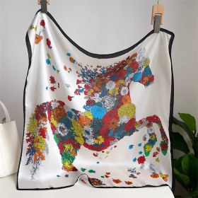 Resim Fernca1 Çizgili Eşarp Ipek Eşarp 70CM Küçük Kare Kafa Bandı Saç Türbanı Kravat Çanta (Yurt Dışından) 