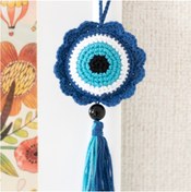 Resim AFRALYAHOME Nazar boncuklu Oto ayna aksesuarı, Amigurumi nazar boncuğu oto ayna süsü 
