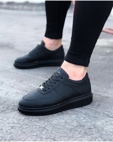 Resim WG Fashion Mp011 St Bağcıklı Ortopedik Yüksek/kalın Taban Erkek Sneaker Siyah 