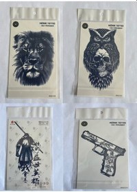 Resim Uzak Doğu 4 Adet Birden3 Hafta Kalıcı Geçici Yapıştırma Dövme 18x11 Cm 