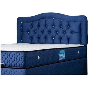 Resim Setaymobilya Baza, Şah Lacivert Çift Kişilik Baza + Başlık + Deluxe Yatak 