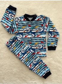 Resim Köpek Balığı Pijama Takım Lacivert 