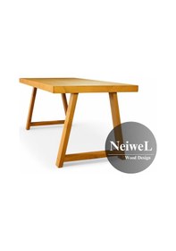 Resim Neiwel Riza Doğal Ahşap Yemek Masası-80-100 Açık Ceviz 