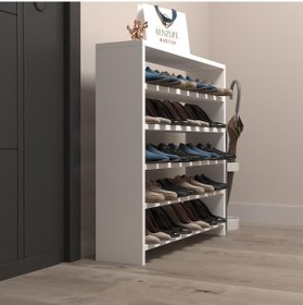 Resim Kenzlife Ayakkabılık Mısri Mat Beyaz Suntalam 080 060 20 Onbeş Çift Ayakkabı Kapasitesi Arkalıksız Beyaz 