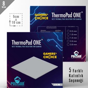 Resim Pullsar Thermopad One - 100x50 mm | 2,00 mm Kalınlık | 8 W/m-K İletkenlik ile Oyununuzu Soğutmanın Yeni Yolu! 