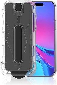 Resim iPhone 15 Pro Max Kolay Uygulama Aparatlı 5D Magic Privacy Glass Hayalet Cam Ekran 