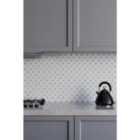 Resim Tuqco Flower Muğla Beyazı - Gümüş Eskitme Mermer Mozaik 