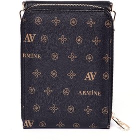 Resim KYR Nisaca Telefon Gözlü Orta Boy Deri Kadın Çantası | Armine Siyah 